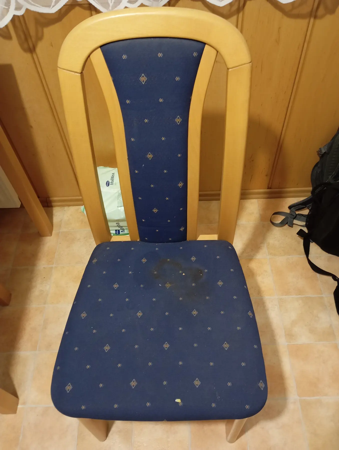 Tepování židle - ukázka 1